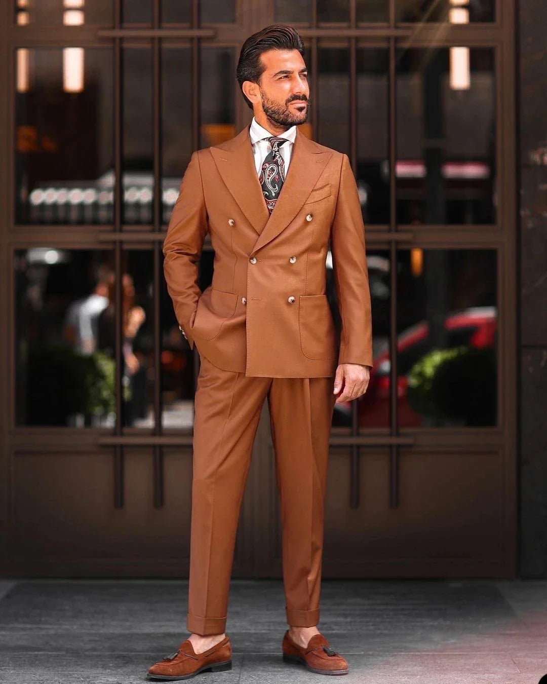 Terno de Casamento 2 Peças Blazer e Calça Marrom