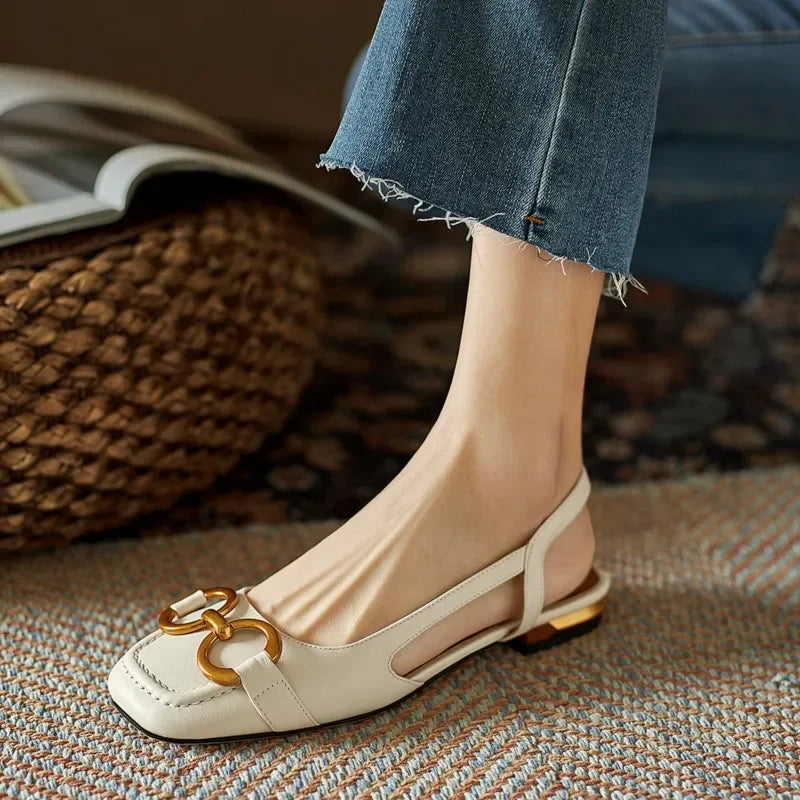 Sandália Feminina Slingback Retrô