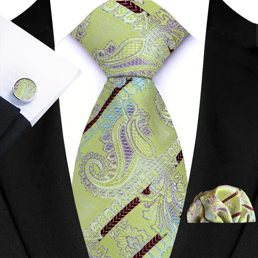 Gravata Masculina de Luxo em Jacquard Listrada