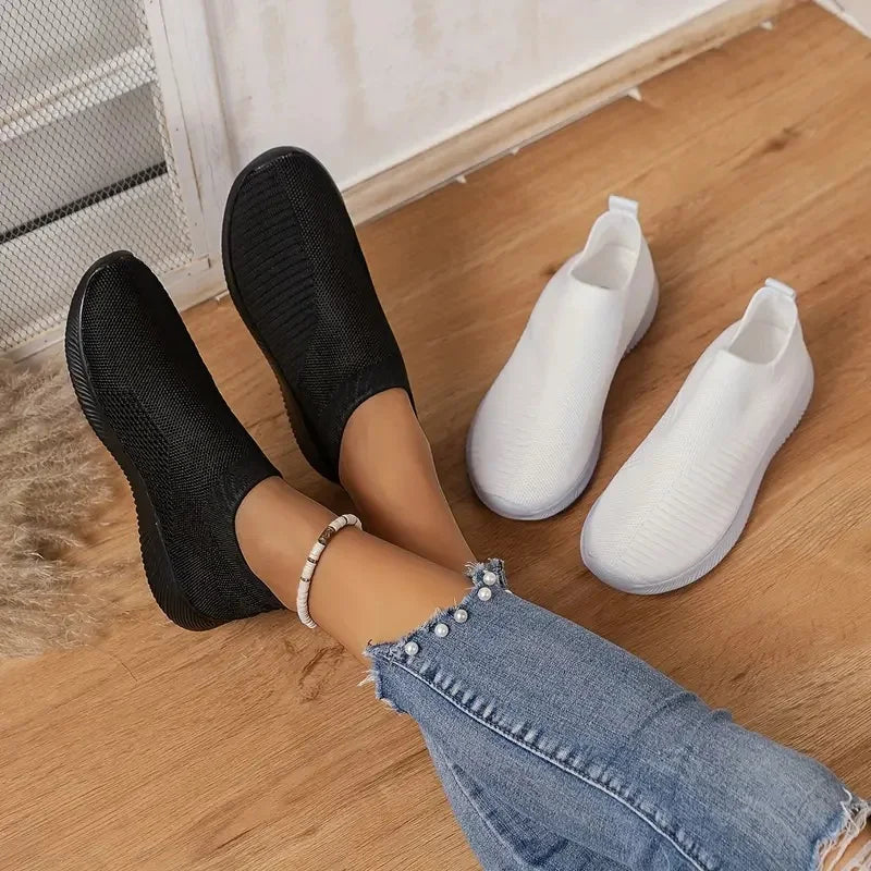 Tênis Feminino Casual Malha Respirável Leve Para Caminhada E Corrida