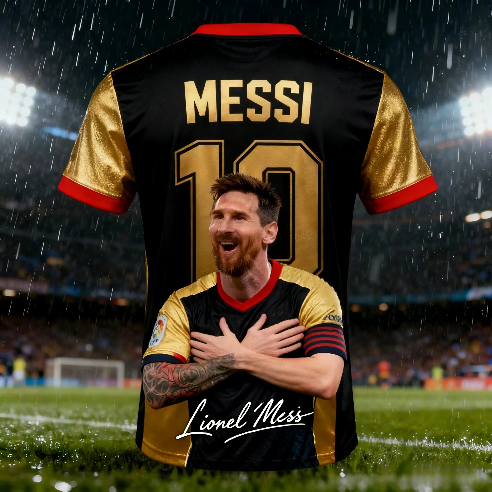 Camisa Masculina Esportiva T-Shirt Estampa 3D Astro do Futebol Messi