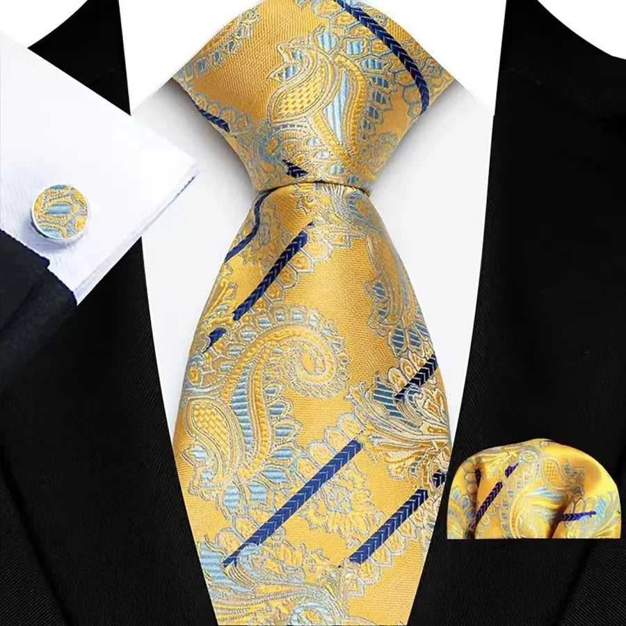 Gravata Masculina de Luxo em Jacquard Listrada