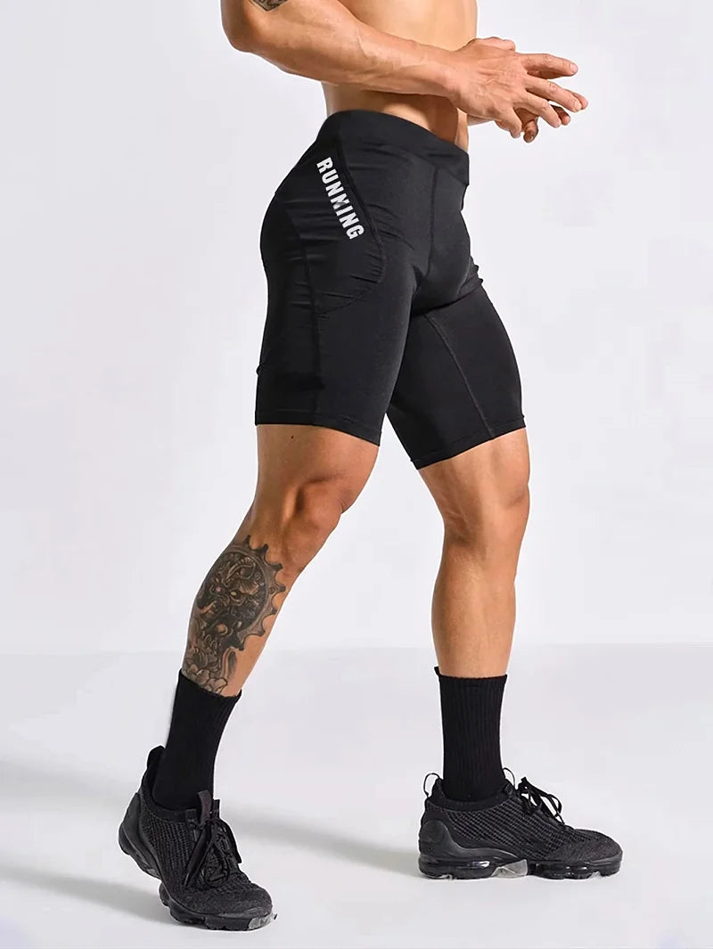Short Masculino Elástico de Musculação e Corrida com Compressão