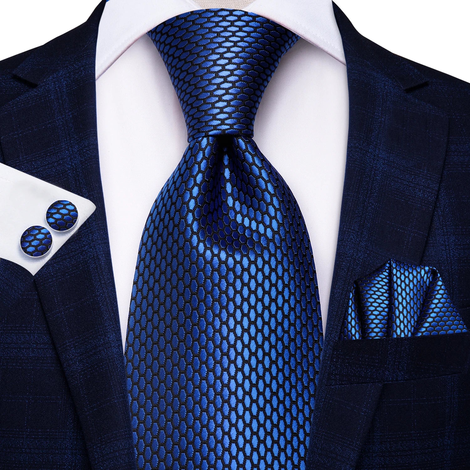 Conjunto de Gravata Masculina Lisa com Acessórios