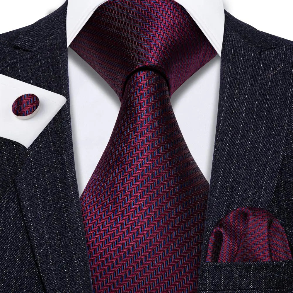 Gravata Masculina de Luxo Vermelho com Acessórios by Loja Bruna Modas