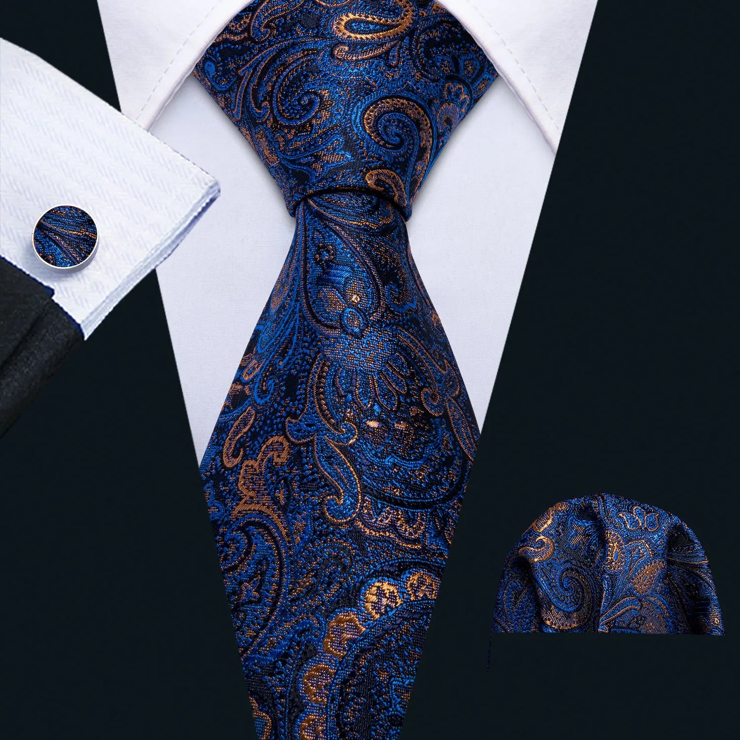 Gravata Masculina Floral Clássica Social com Acessórios