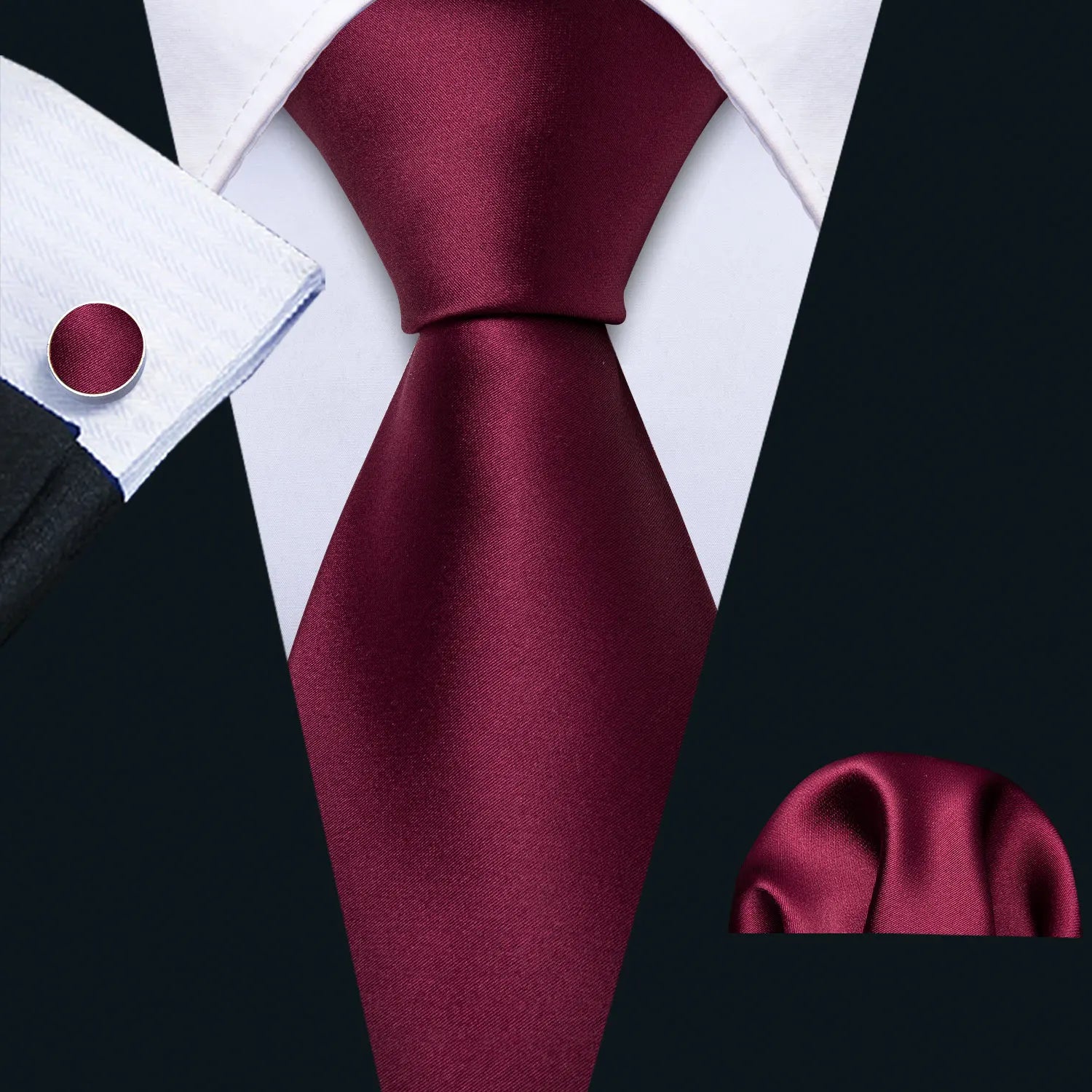 Kit Gravata Masculina Social Luxo com Design Elegante e Abotoaduras 8,5 cm