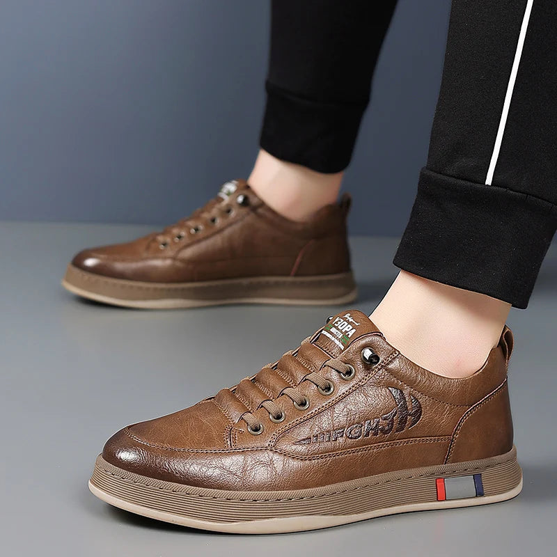 Sapato Masculino Casual de Couro PU Antiderrapante by Loja Bruna Modas