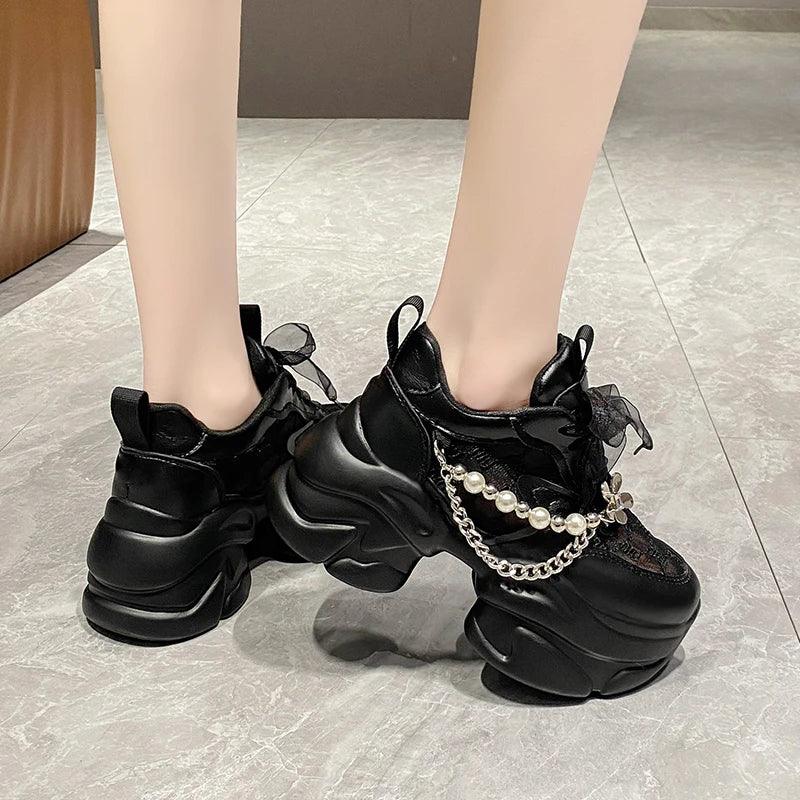 Tênis Feminino Valora em Malha com Plataforma de 7 cm