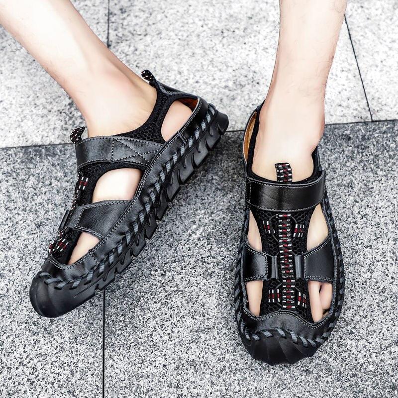 Sandália Masculina de Couro Genuíno Durabilidade e Conforto