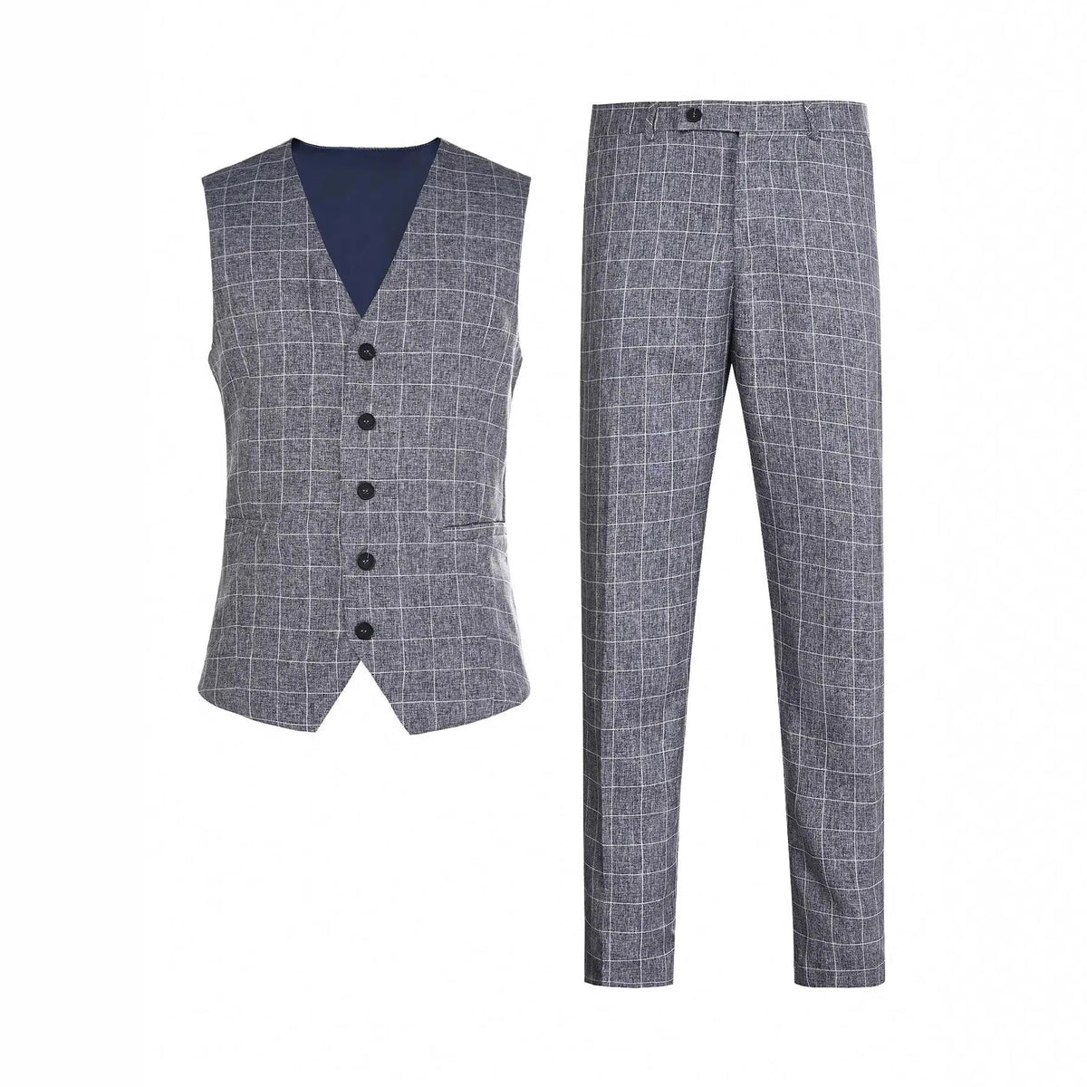 Conjunto Masculino de Colete e Calça Xadrez Magnate