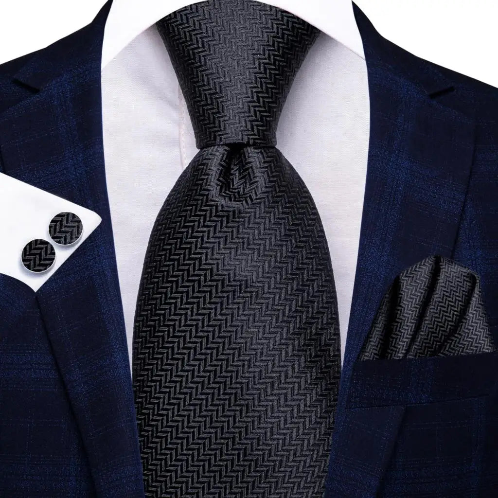 Conjunto de Gravata Masculina Estampada de Seda Jacquard
