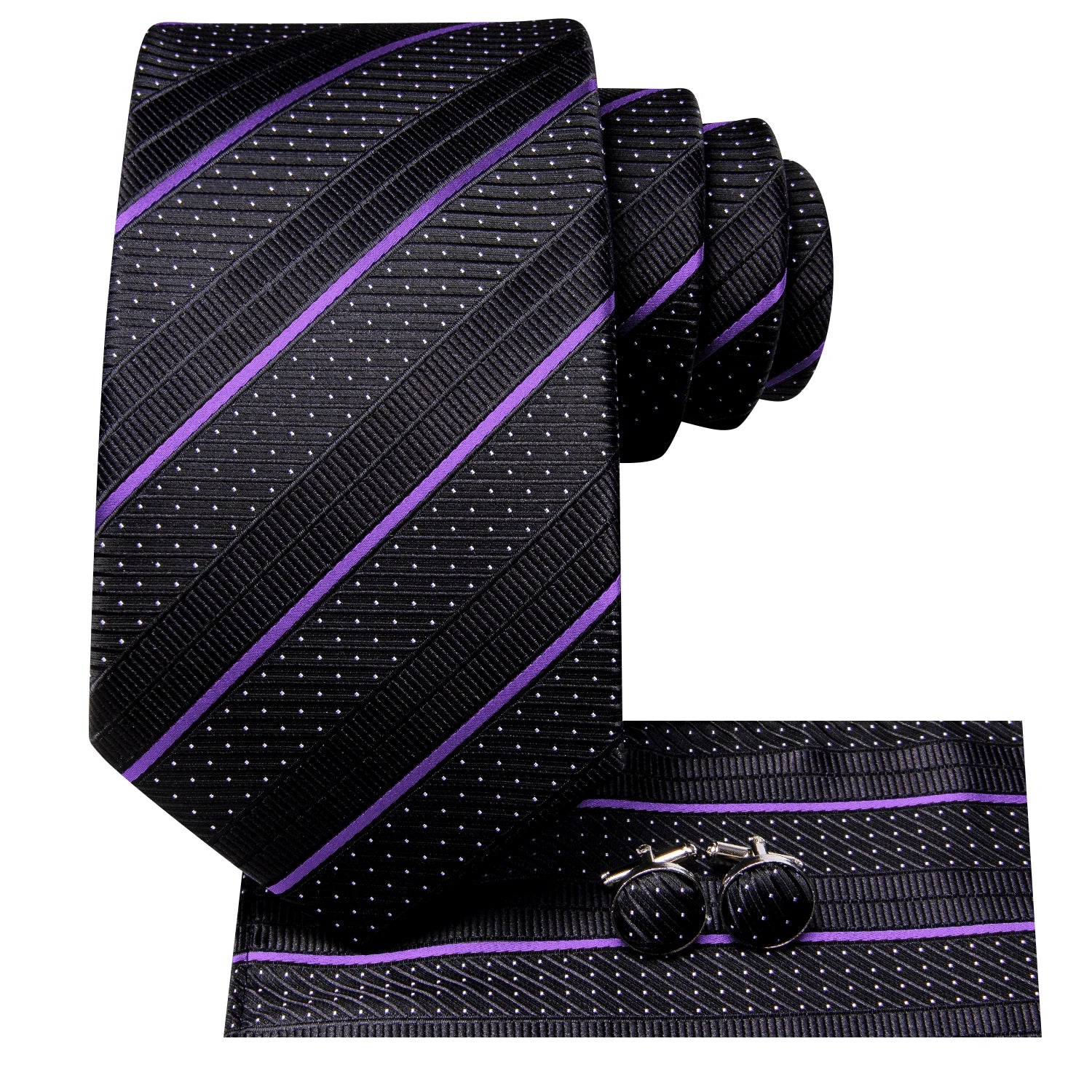 Conjunto de Gravata Masculina de Luxo + Lenço + Abotoaduras