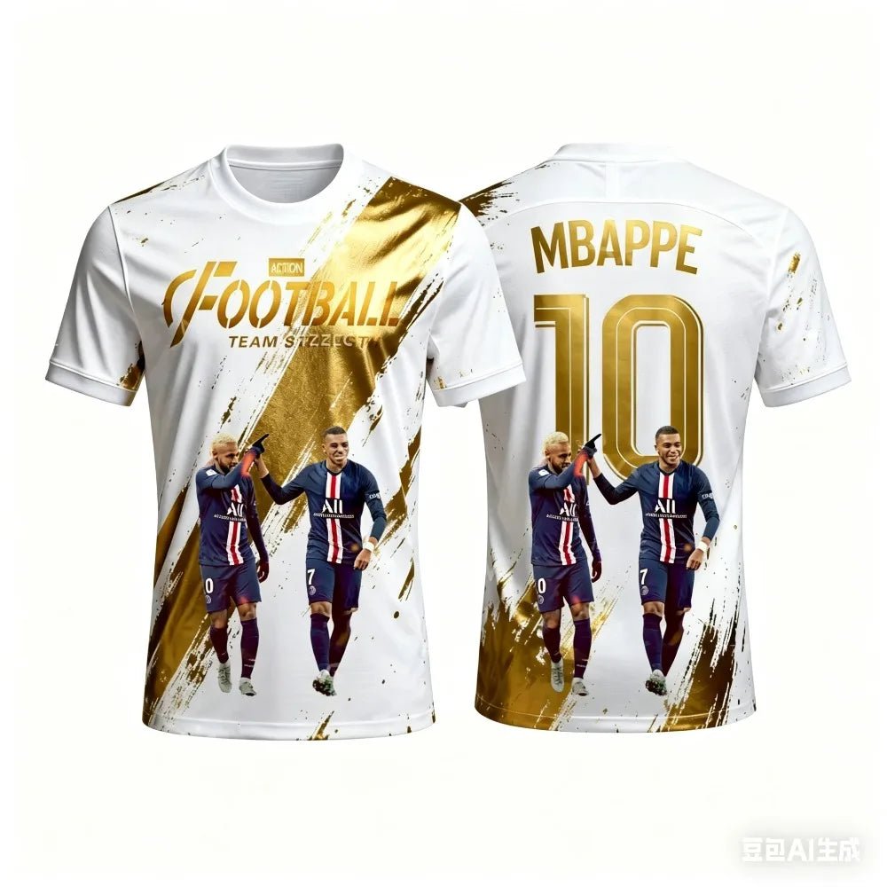 Camisa Masculina Esportiva T-Shirt com Estampa 3D e Secagem Rápida