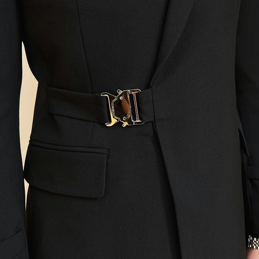 Terno Masculino Completo Preto Estilo Britânico