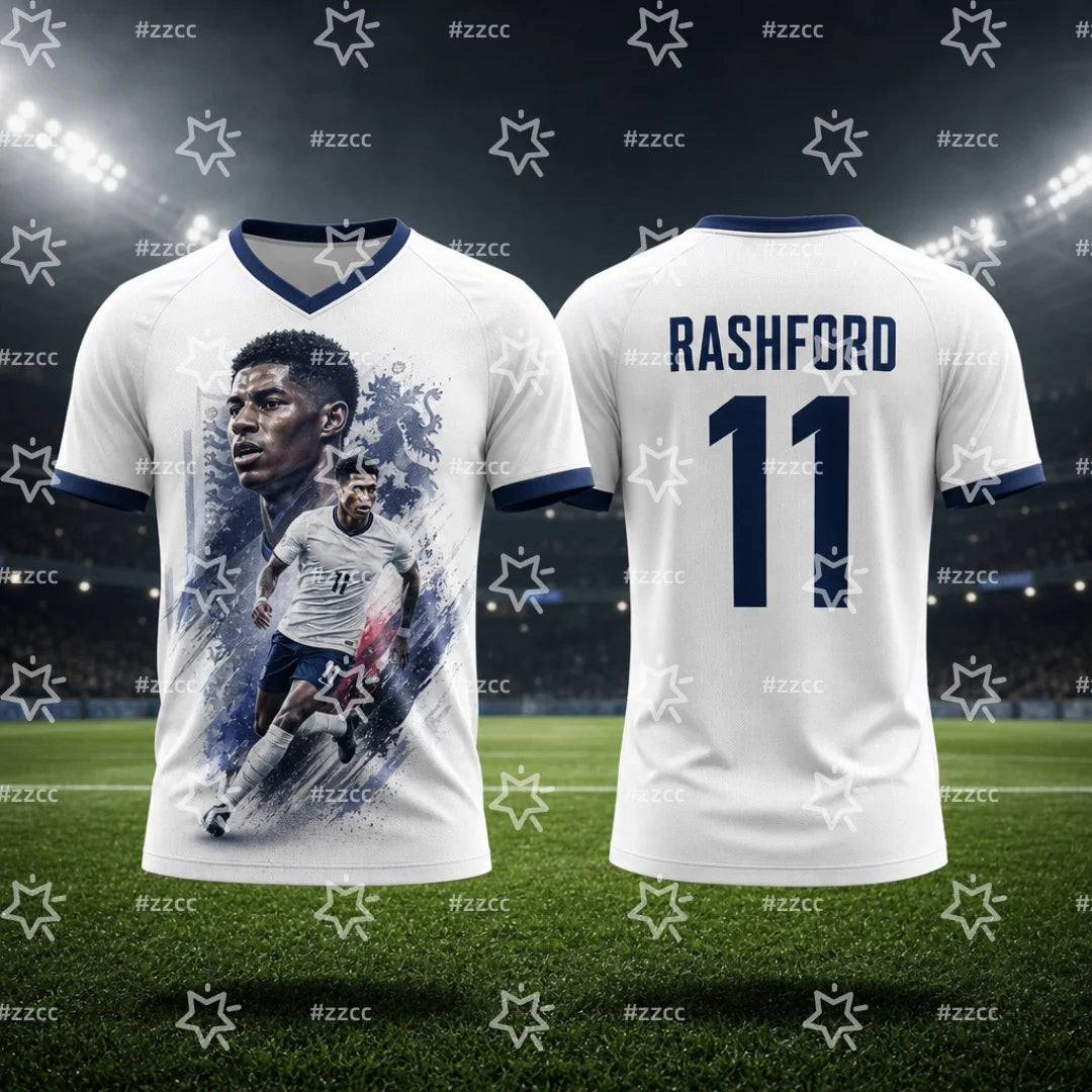 Camisa Masculina Esportiva Estampa 3D Rashford 11