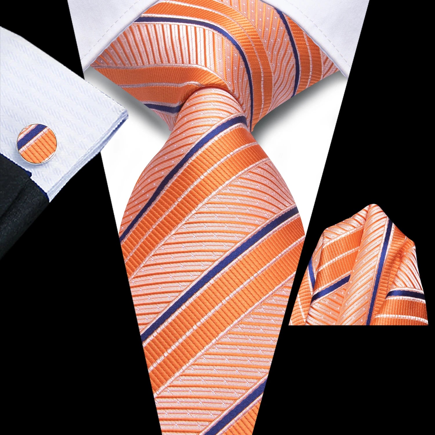 Kit de Gravata Masculina com Lenço Toscana