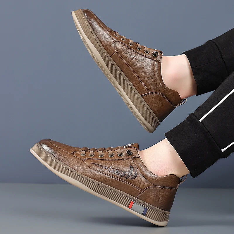 Sapato Masculino Casual de Couro PU Antiderrapante by Loja Bruna Modas