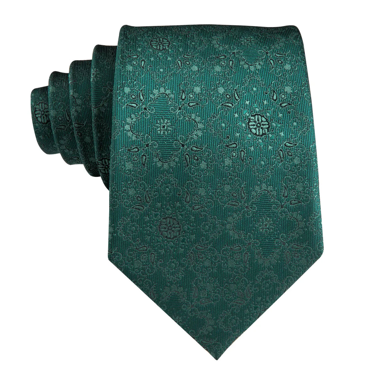Gravata Masculina Verde Esmeralda com Lenço de Bolso