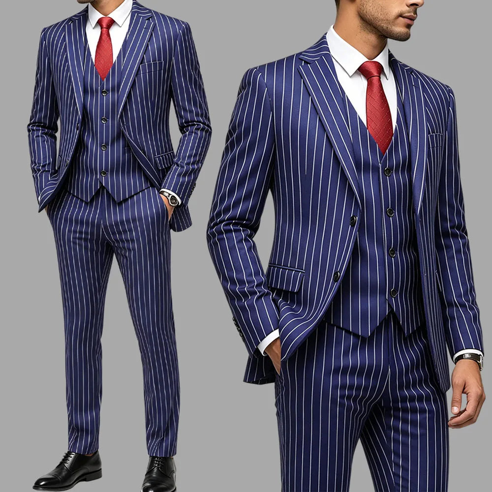 Terno Masculino Slim Listrado 3 Peças Altavero