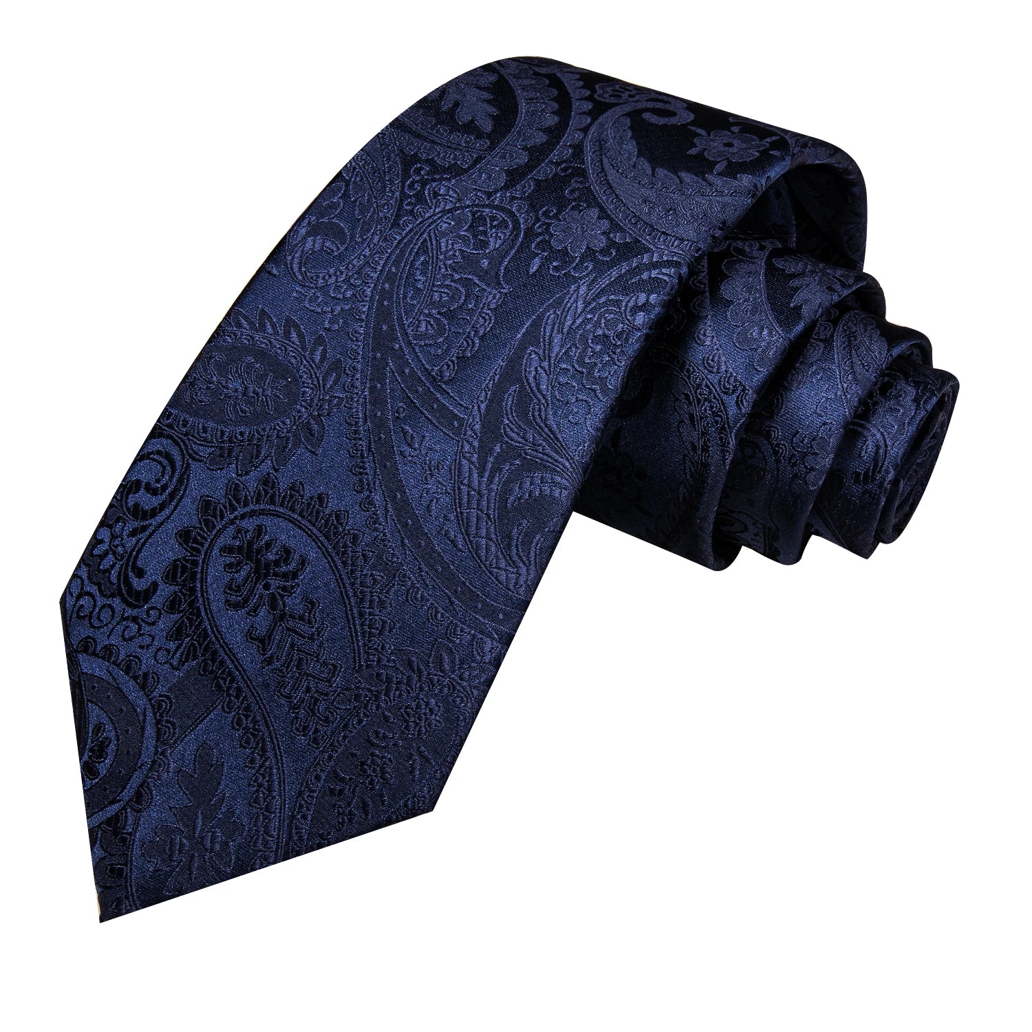 Gravata Masculina Poliéster com Estampa Azul Paisley Texturizada by Loja Bruna Modas