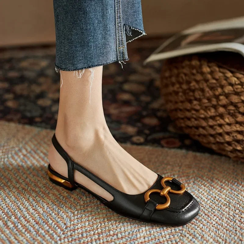 Sandália Feminina Slingback Retrô