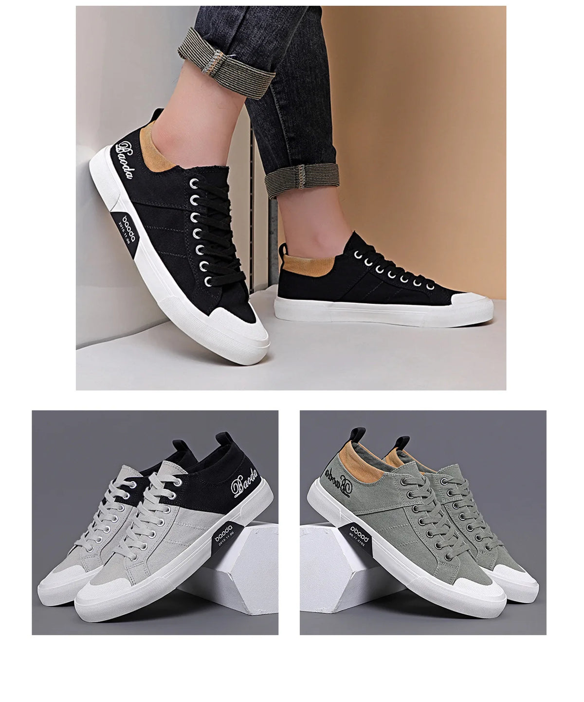 Tênis Masculino de Lona Slip-On Lanecrest