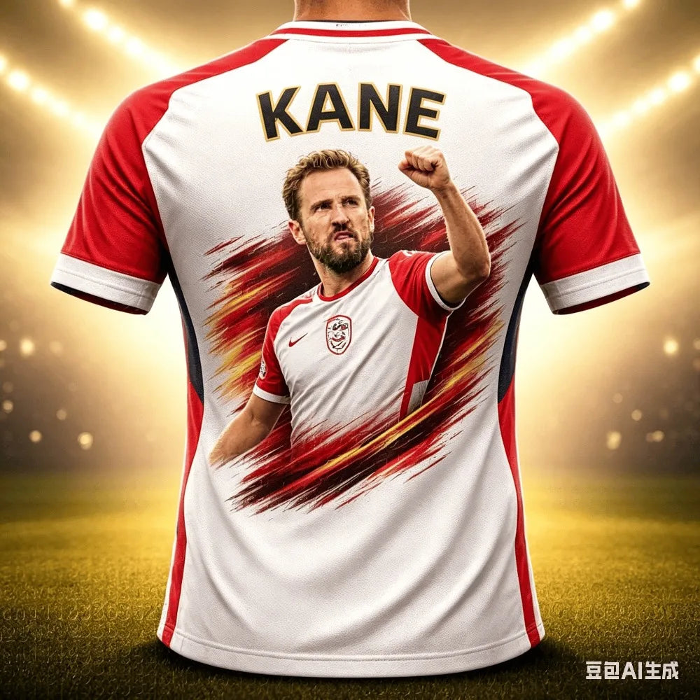 Camisa Masculina Esportiva com Estampa 3D Estrela de Futebol Kane