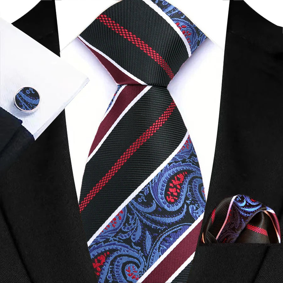 Gravata Masculina de Luxo em Jacquard Listrada