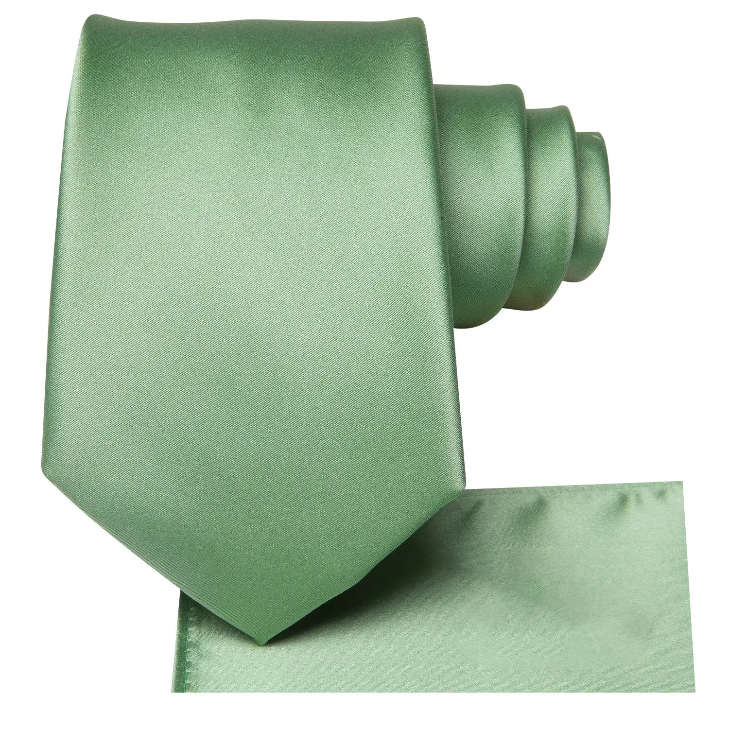 Gravata Masculina Verde Menta com Lenço de Bolso