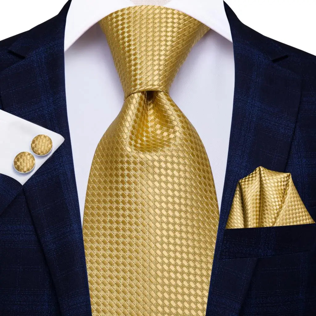 Gravata Masculina Social Moderna com Lenço e Abotoaduras