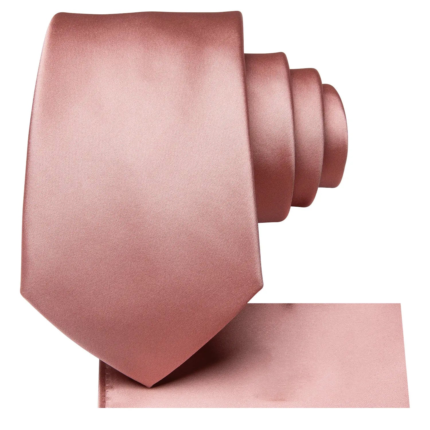 Gravata Masculina Poliéster Rosa com Lenço de Bolso