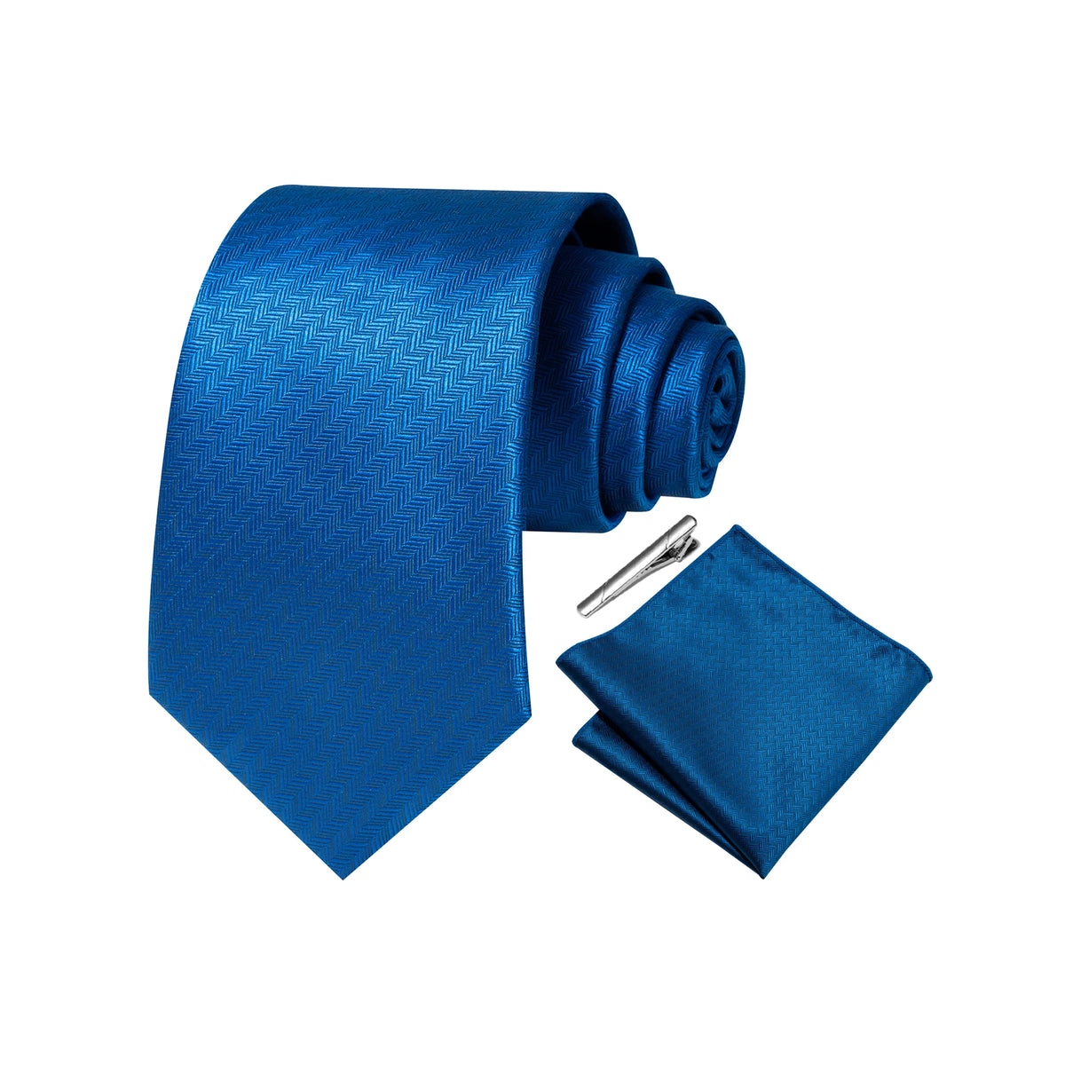 Gravata Masculina Poliéster com Estampa Paisley com Lenço de Bolso