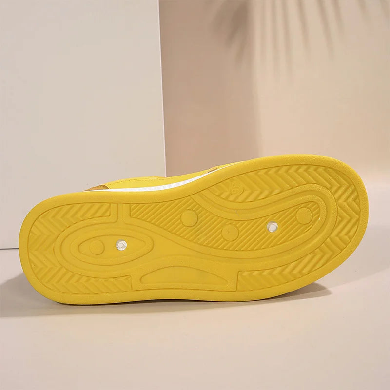 Tênis Feminino Casual Plataforma de Couro Sintético Vulcanizado