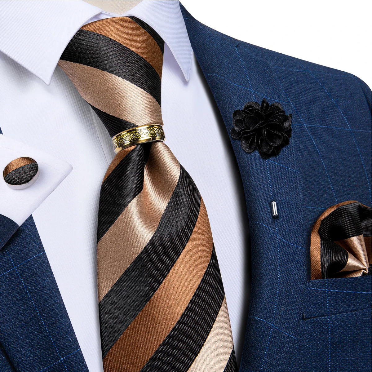 Gravata Masculina de Luxo 8cm com Acessórios