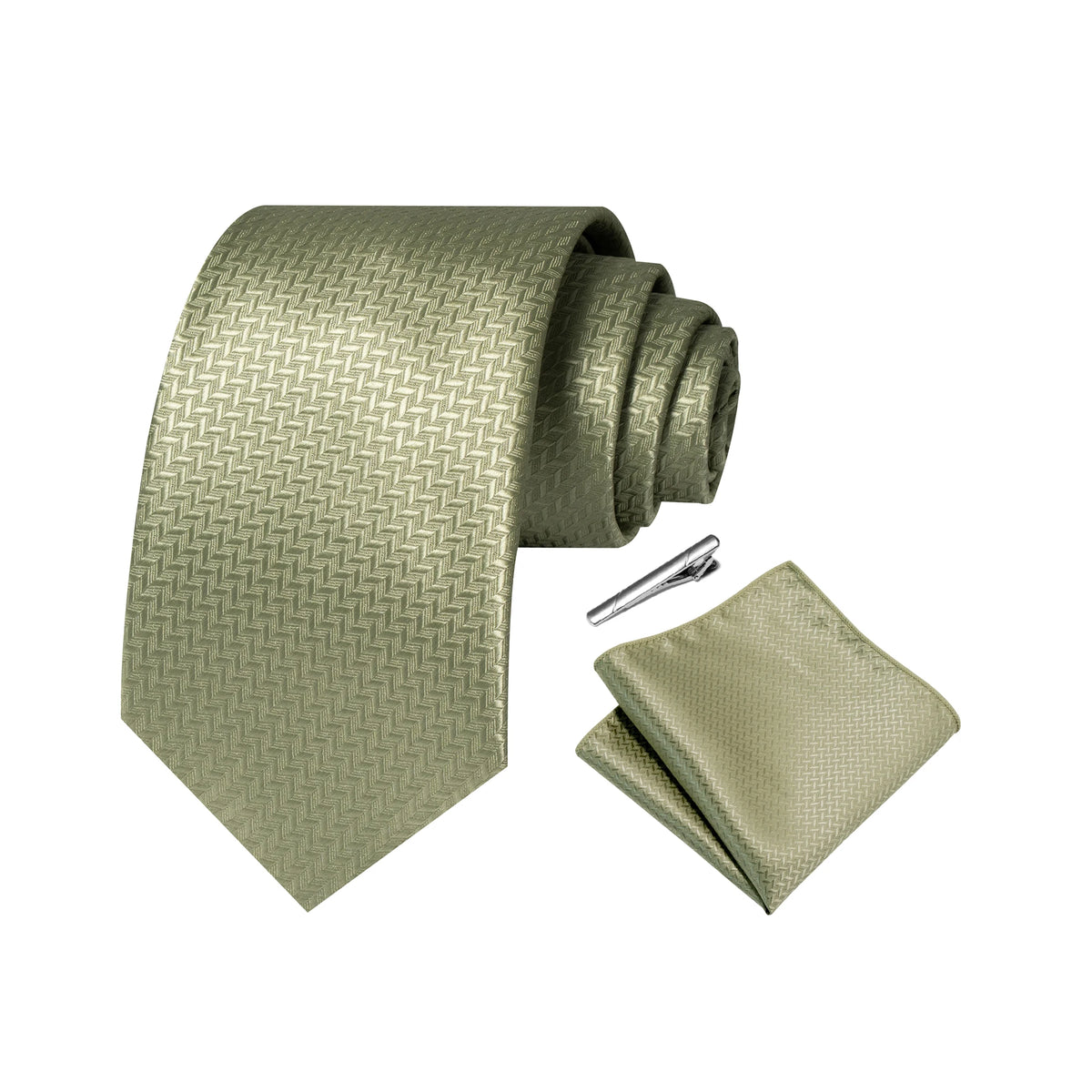 Gravata Masculina Poliéster com Estampa Paisley com Lenço de Bolso