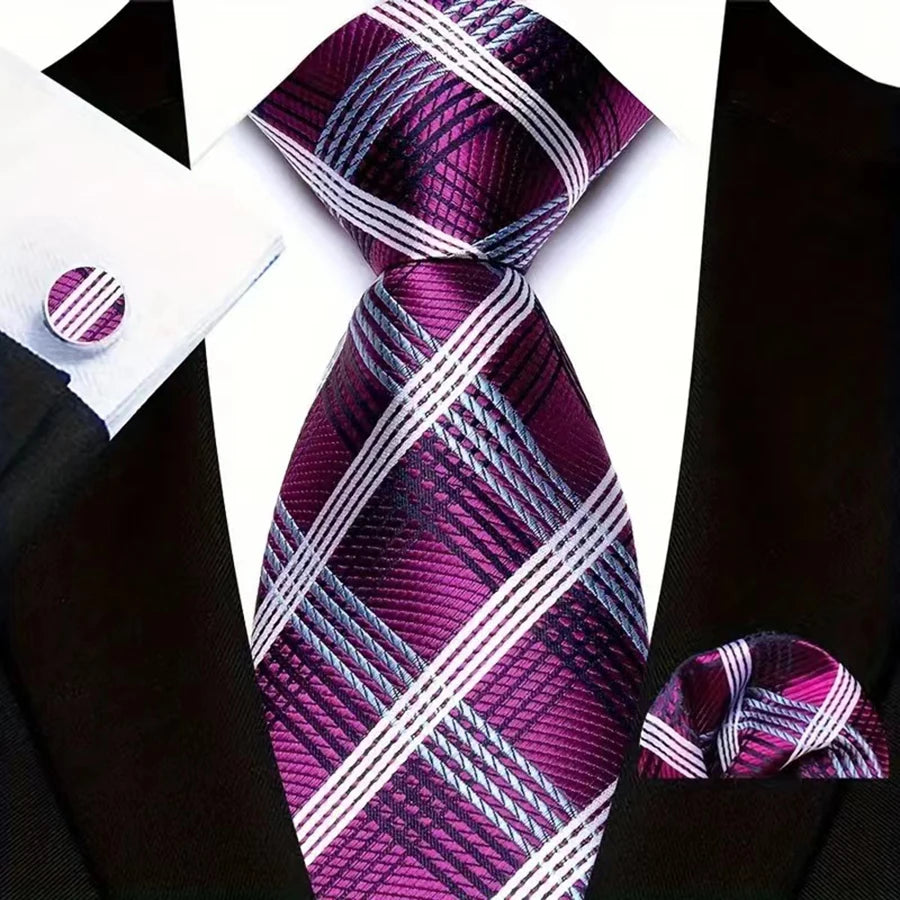 Gravata Masculina de Luxo em Jacquard Listrada