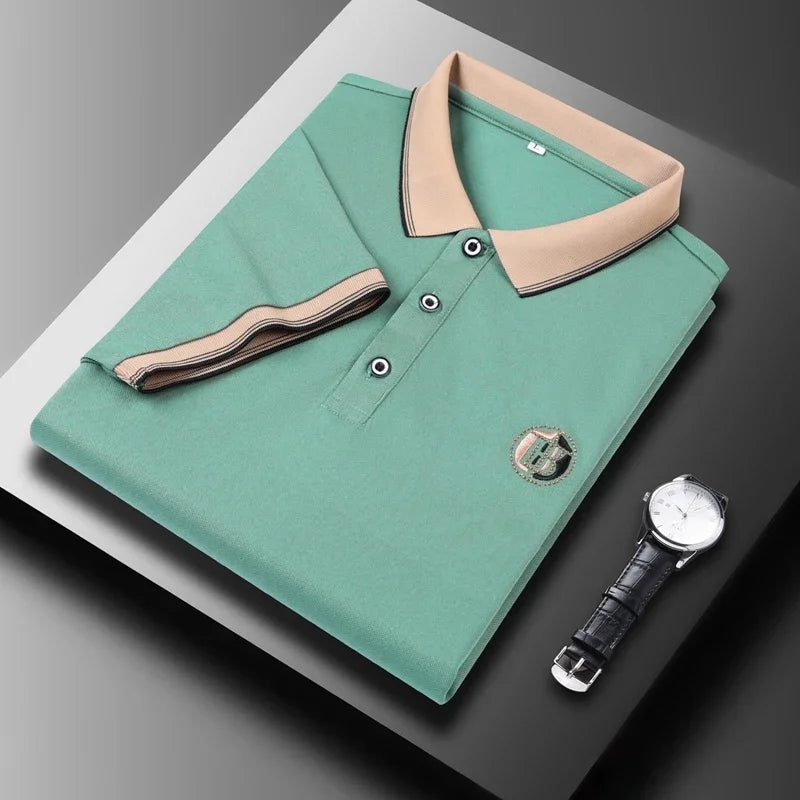 Camisa Polo Casual de Algodão