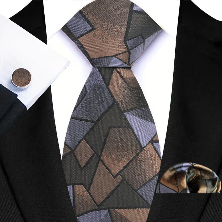 Gravata Masculina de Luxo em Jacquard Listrada