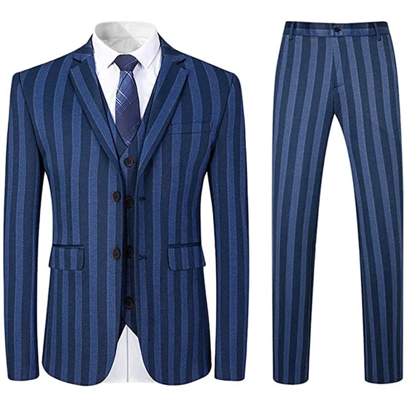 Terno Masculino de 3 Peças Slim Risca de Giz