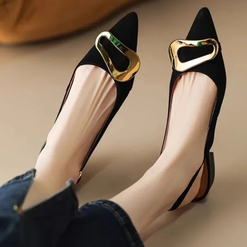 Sandália Feminina Slingback de Camurça