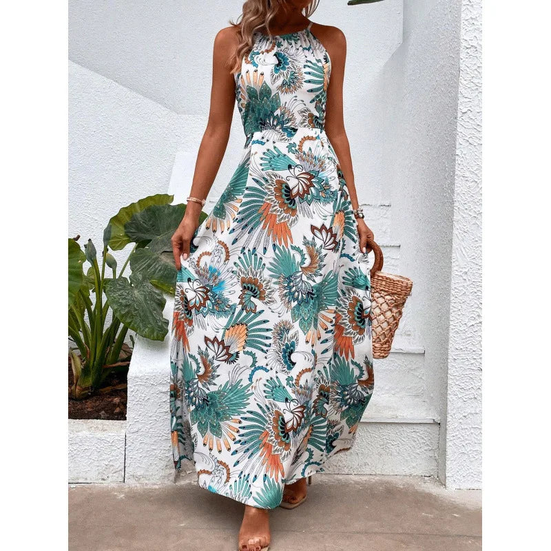 Vestido Longo Feminino Casual Estampado by Loja Bruna Modas