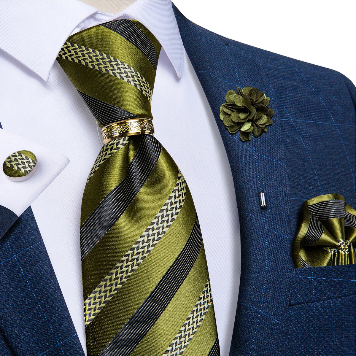 Gravata Masculina de Luxo 8cm com Acessórios