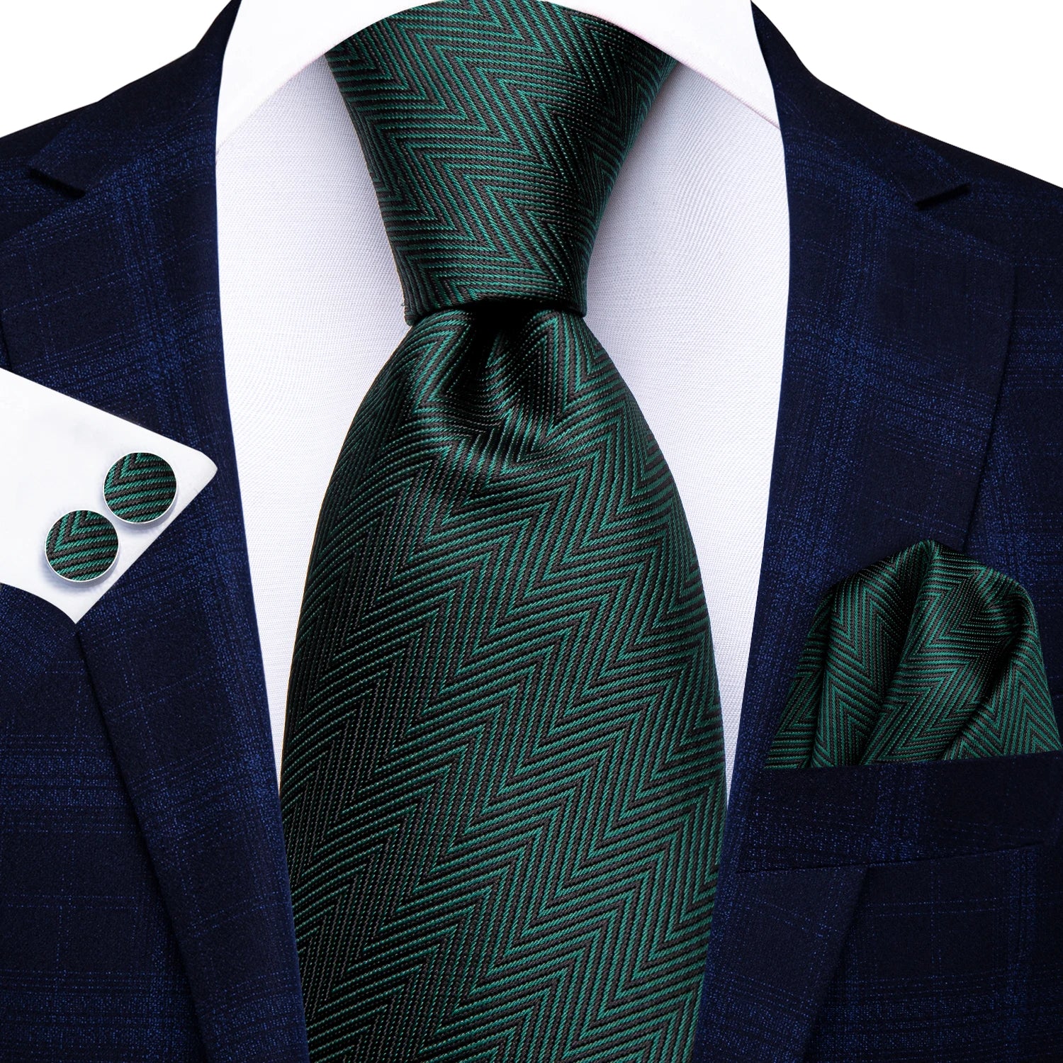 Gravata Masculina Verde para Casamento com Acessórios
