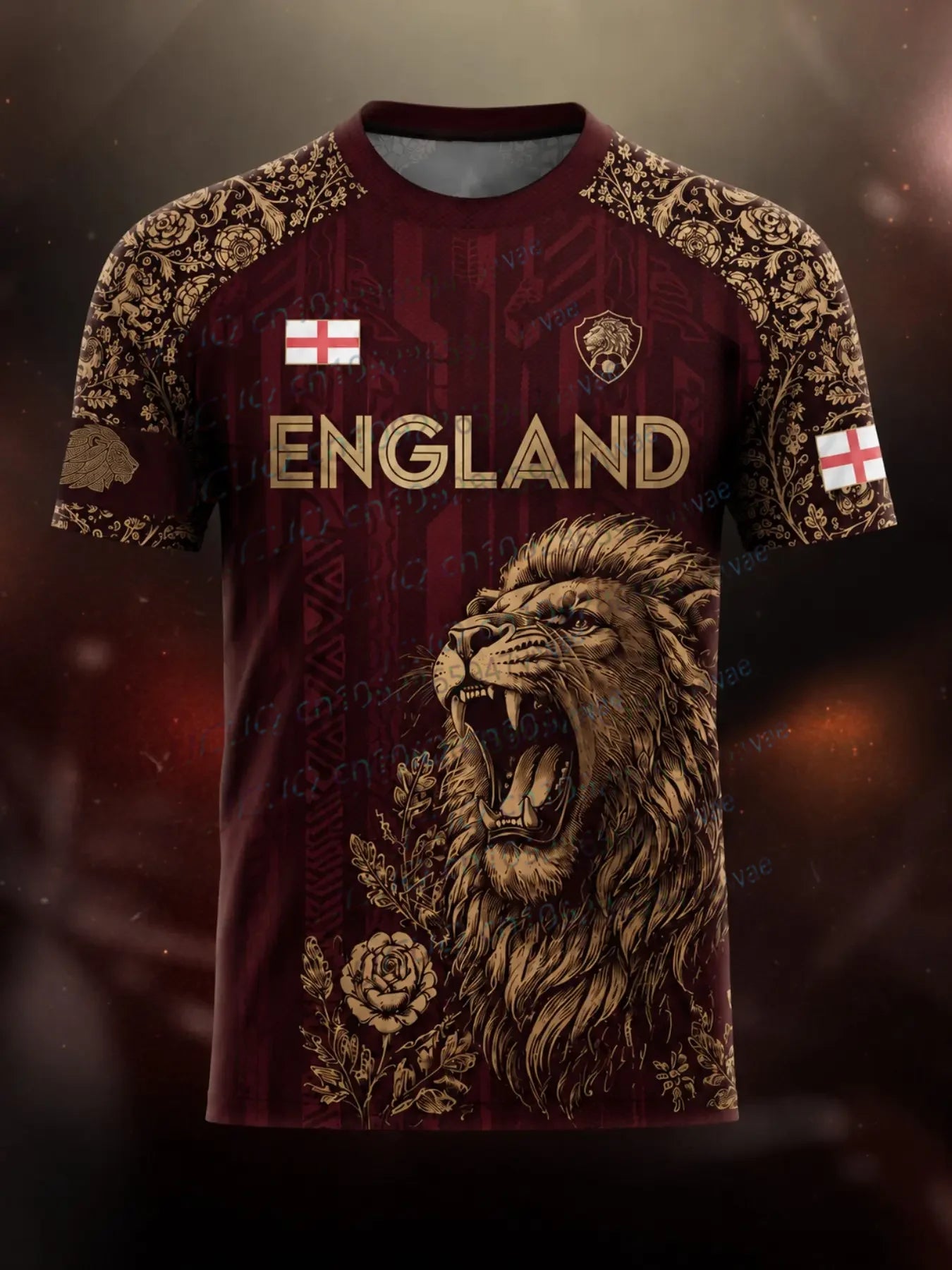 Camisa Masculina T-Shirt Estampa 3D Para Jogos da Inglaterra
