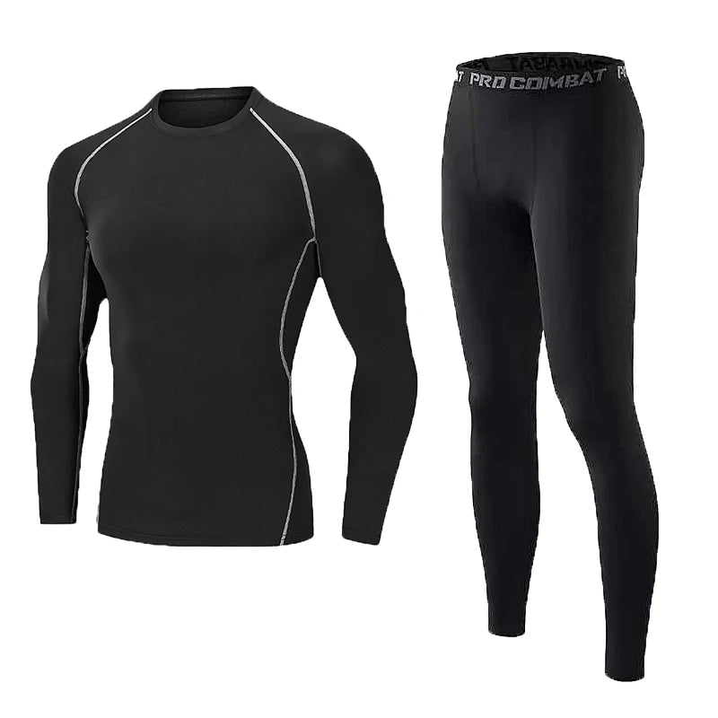 Conjunto Masculino Fitness Calça e Camisa Manga Longa Secagem Rápida