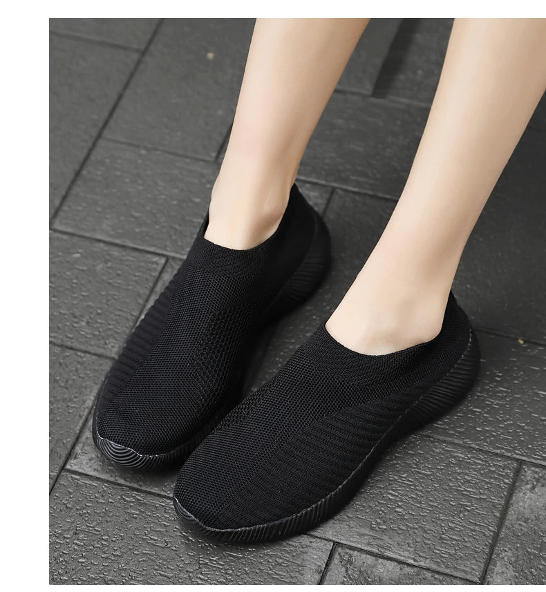 Tênis Feminino Casual Malha Respirável Leve Para Caminhada E Corrida