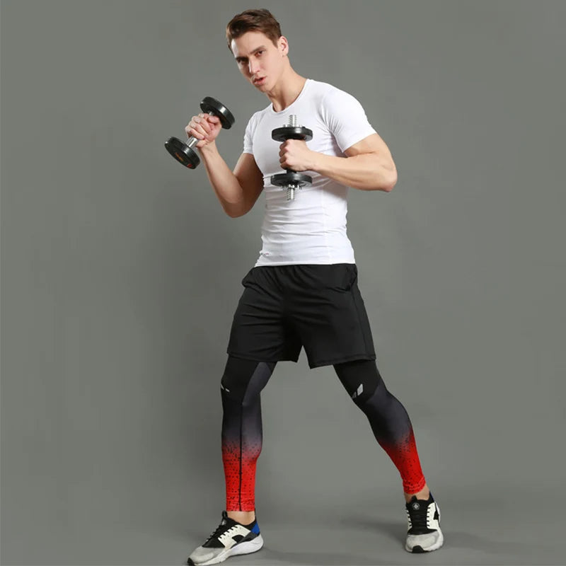 Calça Masculina Esportiva Legging De Compressão Secagem Rápida