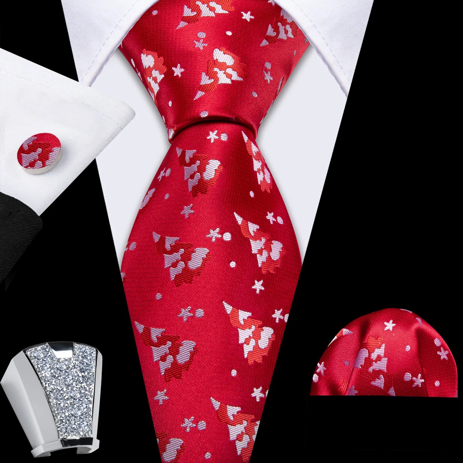 Gravata Masculina de Poliéster com Acessórios Design Exclusivo
