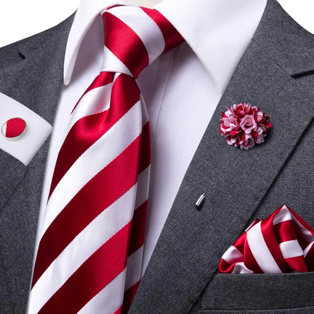 Conjunto de Gravata Masculina de Luxo em Seda Red Power™